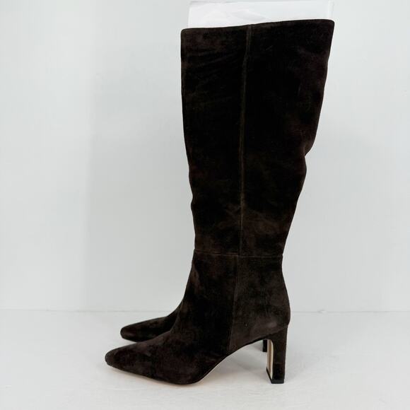 SAM EDELMAN Womens Sylvia Knee High Boots US 7.5 WIDE CALF Brown Suede NIB - Picture 8 of 13